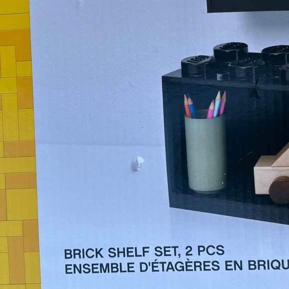 Lego 2-Piece Black Brick Shelf Storage Toy Display Set Ages 3+ - New, Dinged Box - Picture 9 of 11